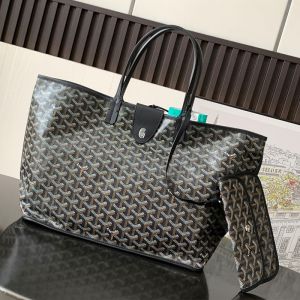 Goyard Anjou Bag In Goyardine Calfskin Black