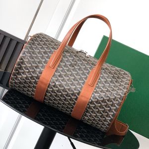 Goyard Barrel 40 Sports Bag In Goyardine Canvas Brown