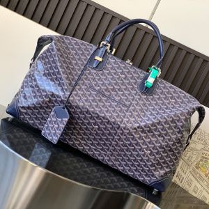 Goyard Bowling 55 Bag In Goyardine Canvas Navy Blue