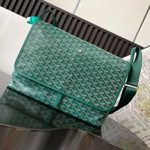 Goyard Capetien MM Messenger Bag In Goyardine Canvas Green