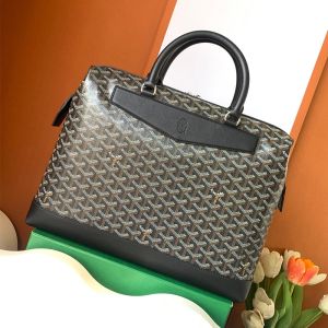 Goyard Cisalpin Document Case In Goyardine Canvas Black