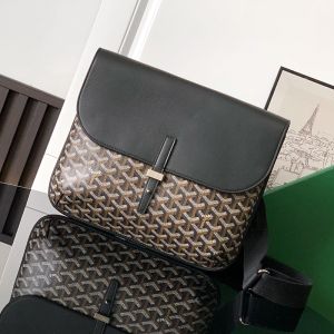 Goyard Coursier Messenger Bag In Goyardine Canvas Black