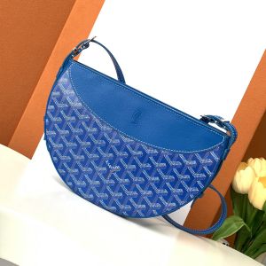 Goyard Hirondelle Bag In Goyardine Canvas Blue