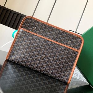 Goyard Jouvence Toiletry Bag In Goyardine Canvas Brown