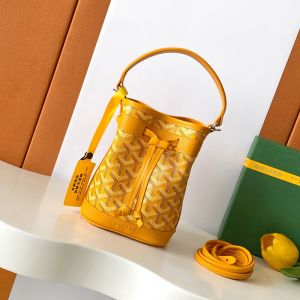 Goyard Petit Flot Mini Bucket Bag In Goyardine Canvas Yellow