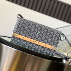 Goyard Monte-Carlo PM Clutch In Goyardine Canvas Grey