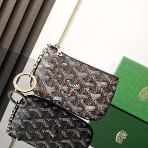 Goyard Senat Nano Key Pouch In Goyardine Canvas Black