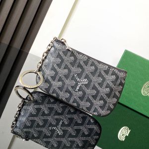 Goyard Senat Nano Key Pouch In Goyardine Canvas Grey