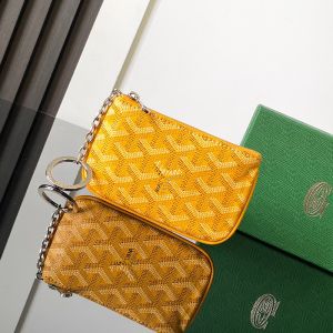 Goyard Senat Nano Key Pouch In Goyardine Canvas Yellow