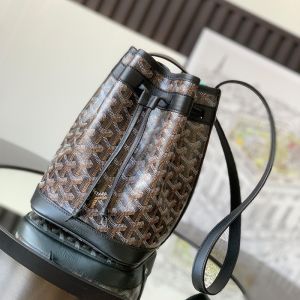 Goyard Petit Flot Bucket Bag In Goyardine Canvas Black