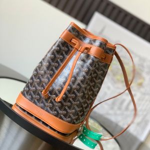 Goyard Petit Flot Bucket Bag In Goyardine Canvas Brown