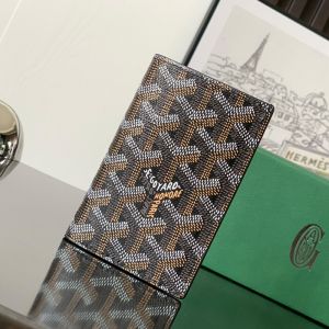 Goyard Saint-Pierre Card Wallet In Goyardine Canvas Black