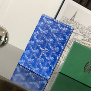 Goyard Saint-Pierre Card Wallet In Goyardine Canvas Blue
