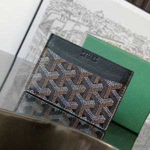 Goyard Saint-Sulpice Card Wallet In Goyardine Canvas Black