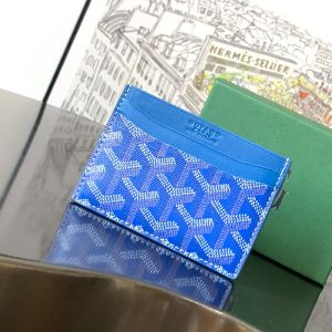 Goyard Saint-Sulpice Card Wallet In Goyardine Canvas Blue