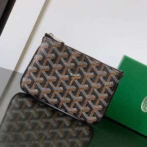Goyard Senat Mini Pouch In Goyardine Canvas Black