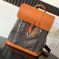 Goyard Alpin MM Backpack In Goyardine Canvas Brown