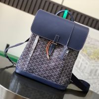 Goyard Alpin MM Backpack In Goyardine Canvas Navy Blue