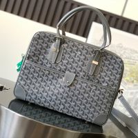 Goyard Ambassade MM Document Case In Goyardine Canvas Grey