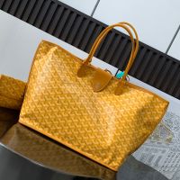 Goyard Anjou Bag In Goyardine Calfskin Yellow