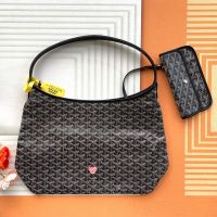 Goyard Boheme Hobo Bag In Coeur Goyard Goyardine Canvas Black