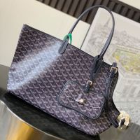 Goyard Chien Gris Bag In Goyardine Canvas Navy Blue