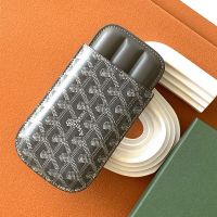 Goyard Churchill Cigar Case In Goyardine Canvas Grey