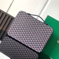 Goyard Compagnon Universel A4 Briefcase In Goyardine Canvas Navy Blue