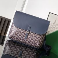 Goyard Coursier Messenger Bag In Goyardine Canvas Navy Blue