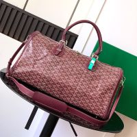 Goyard Croisiere 50 Duffle Bag In Goyardine Canvas Burgundy