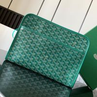 Goyard Jouvence Toiletry Bag In Goyardine Canvas Green
