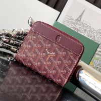 Goyard Matignon Mini Wallet In Goyardine Canvas Burgundy