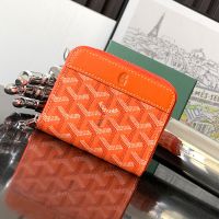 Goyard Matignon Mini Wallet In Goyardine Canvas Orange