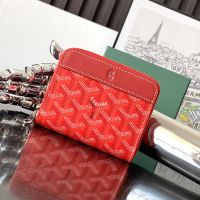 Goyard Matignon Mini Wallet In Goyardine Canvas Red