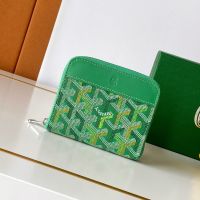 Goyard Matignon PM Wallet In Multicolored Goyardine Canvas Meadow Green