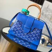 Goyard Saigon Souple Mini Bag In Goyardine Canvas Blue