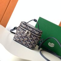 Goyard Muse Nano Vanity Case In Goyardine Canvas Navy Blue