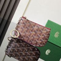 Goyard Senat Nano Key Pouch In Goyardine Canvas Burgundy