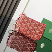 Goyard Senat Nano Key Pouch In Goyardine Canvas Red