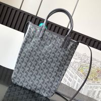 Goyard Poitiers PM Bag In Goyardine Canvas Grey