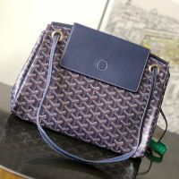 Goyard Rouette Souple Bag In Goyardine Canvas Navy Blue