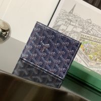 Goyard Saint-Florentin Wallet In Goyardine Canvas Navy Blue