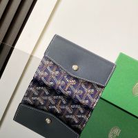 Goyard Saint-Gabriel Wallet In Goyardine Canvas Navy Blue