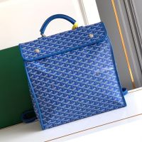 Goyard Saint Leger Backpack In Goyardine Canvas Blue