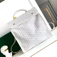Goyard Saint Leger Backpack In Goyardine Canvas White