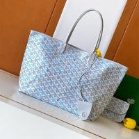 Goyard Saint Louis Bag In Multicolored Goyardine Canvas Polar Blue