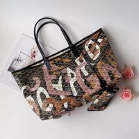 Goyard Saint Louis Bag In Lettres Camouflage Goyardine Canvas Black/Pink