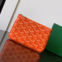 Goyard Senat Mini Pouch In Goyardine Canvas Orange