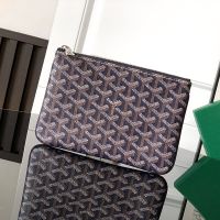 Goyard Senat PM Pouch In Goyardine Canvas Navy Blue
