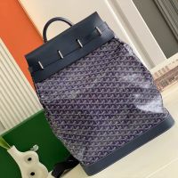 Goyard Steamer PM Bag In Goyardine Canvas Navy Blue
